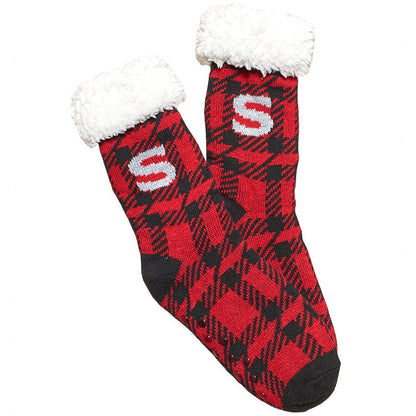 Plush-Lined Monogram Slipper Socks