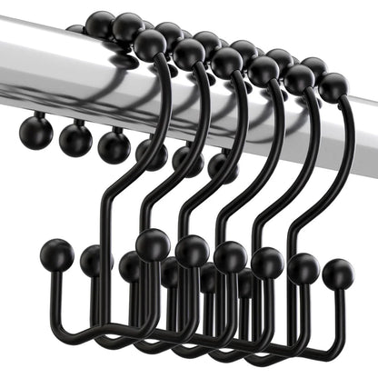Set of 12 Rust Resistant Shower Curtain Hooks - 6 Designs!
