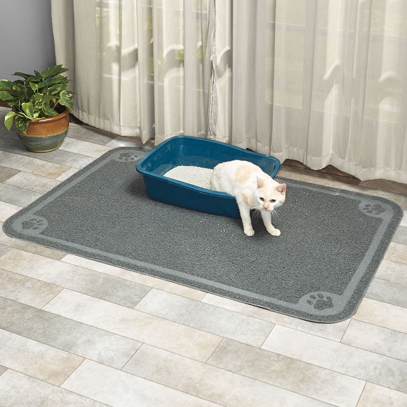 Cat Litter Box Mat - Oversized, Non-Slip, Durable, Easy Cleanup