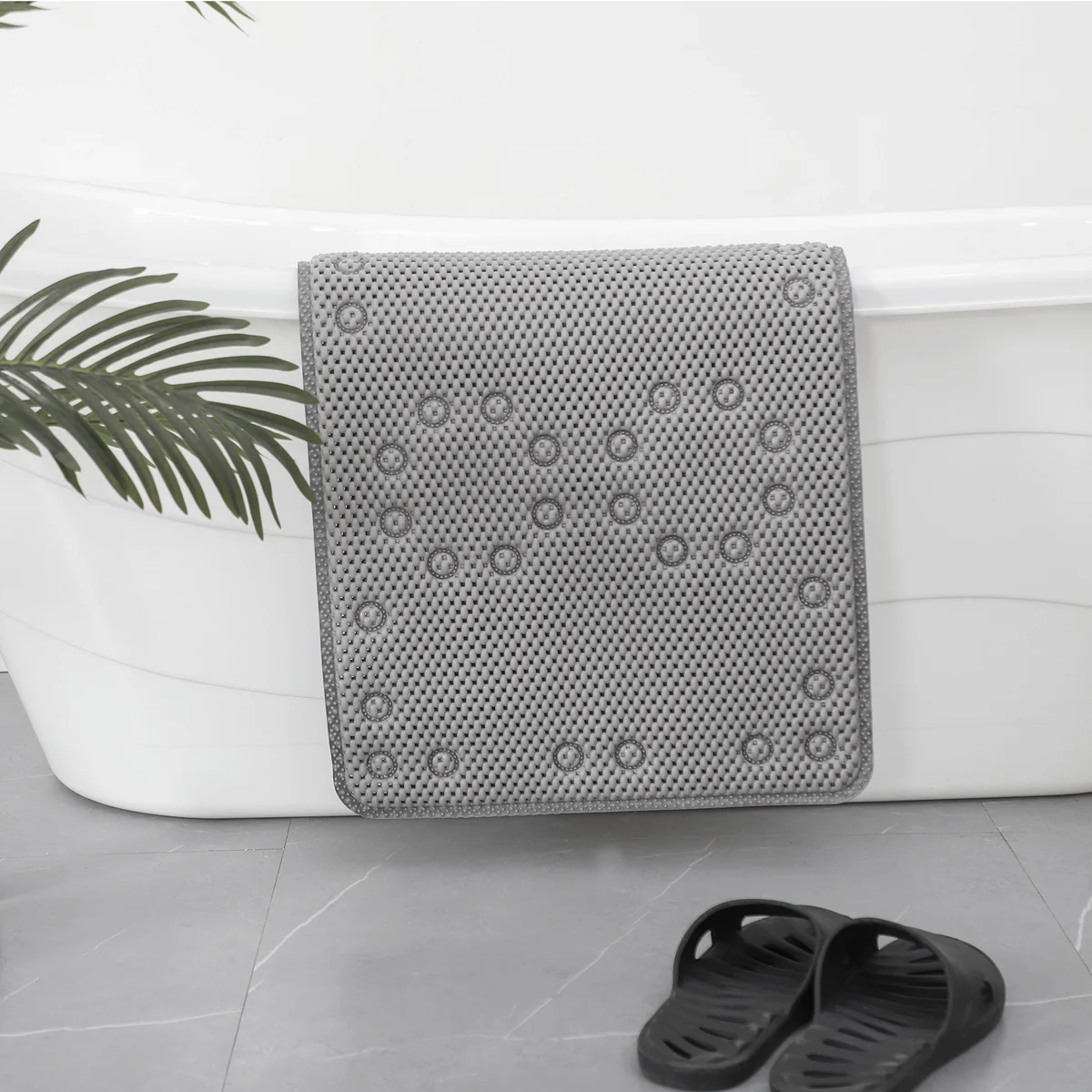 36 In. X 17 In. Non Skid Double Foam Bath Mat With 58 Suction Cups - 3 Colors