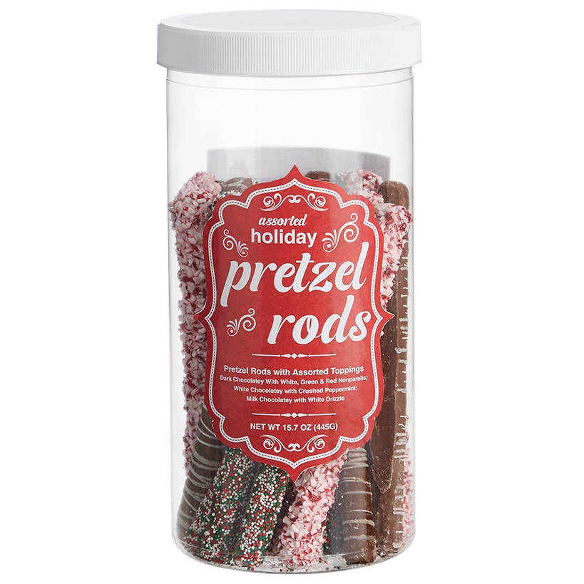 Holiday Gourmet Chocolate Covered Pretzel Tub in Assorted Flavors