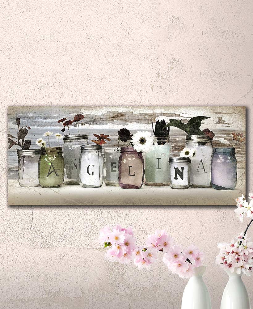 Personalized Mason Jar Name Art