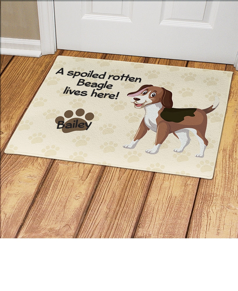 Personalized Spoiled Dog Breed Doormats