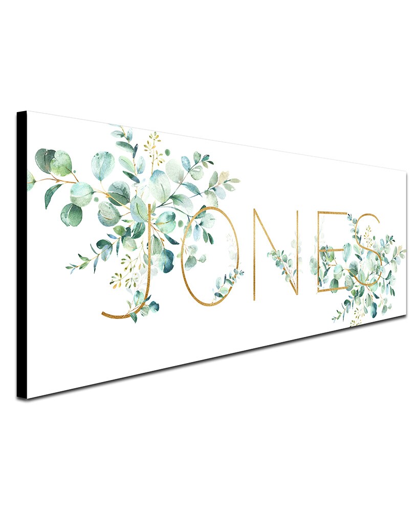 Personalized Floral Name Watercolor Foilage Wall Art#select-size_9.5"--x-26"