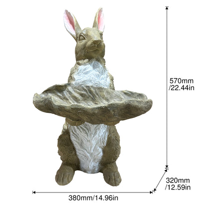 Magnesium Oxide Bunny Statue Holding Decor Hand-Painted Rabbit Sculpture Garden Lawn Ornament - image 3
