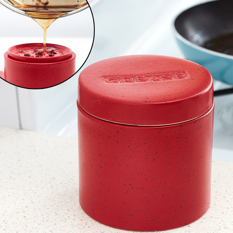 Bacon Grease Storage Container with Strainer