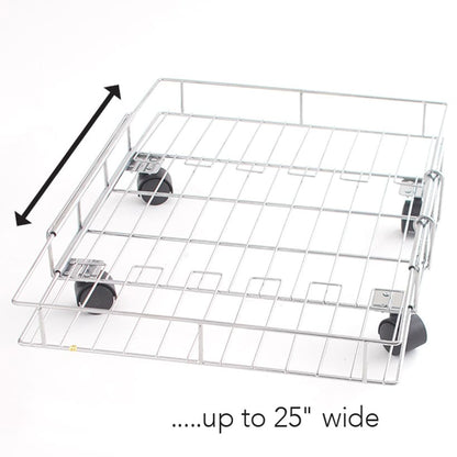 Expandable Rolling Metal Storage Basket Home and Kitchen