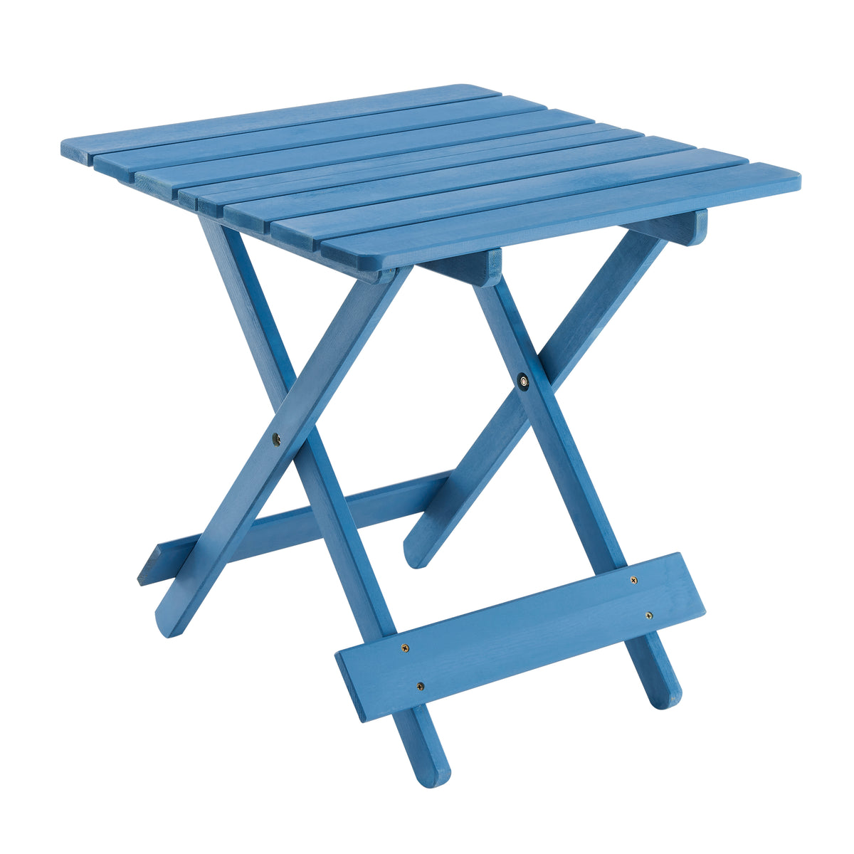 Folding Square Table Patio Outdoor solid wood Table for Backyard, Balcony, Portable Design Space-Saving Blue Color - image 12