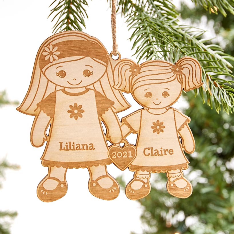 Personalized Christmas Siblings Ornament