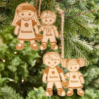 Personalized Christmas Siblings Ornament