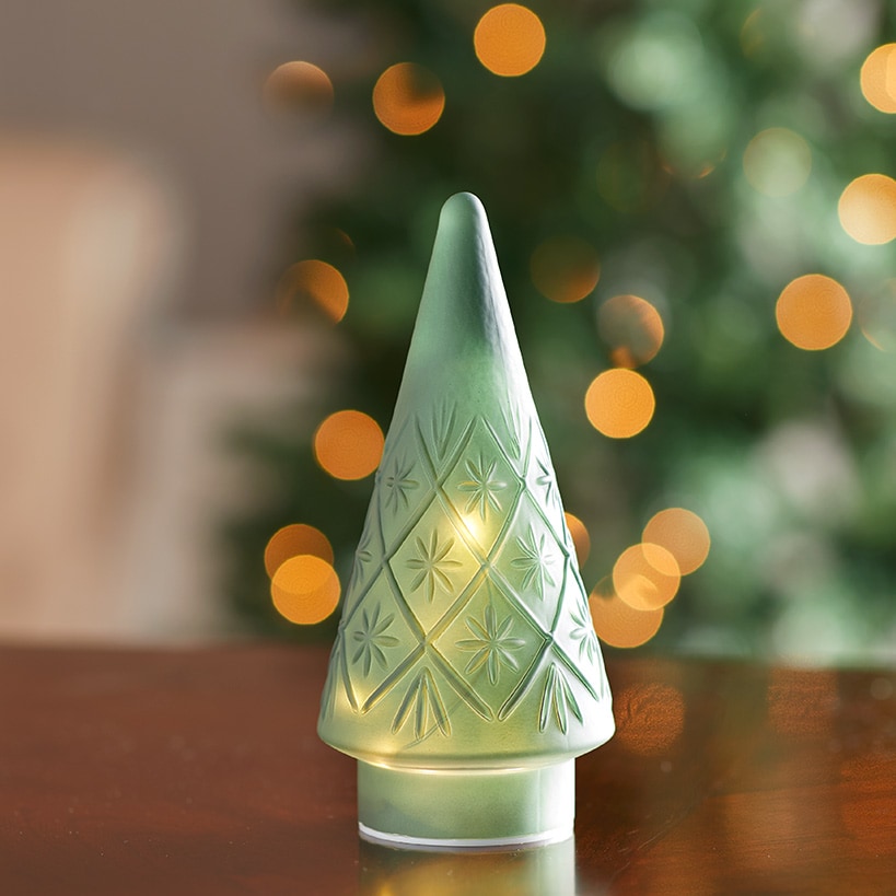Lighted Glass Snowflake Tabletop Trees#select-item_green