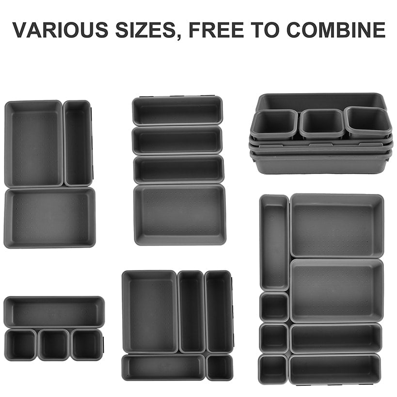 Interlocking Desk Drawer Organizer Tray Dividers 8 Piece