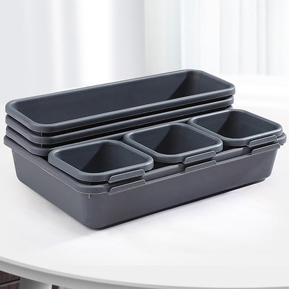 Interlocking Desk Drawer Organizer Tray Dividers 8 Piece