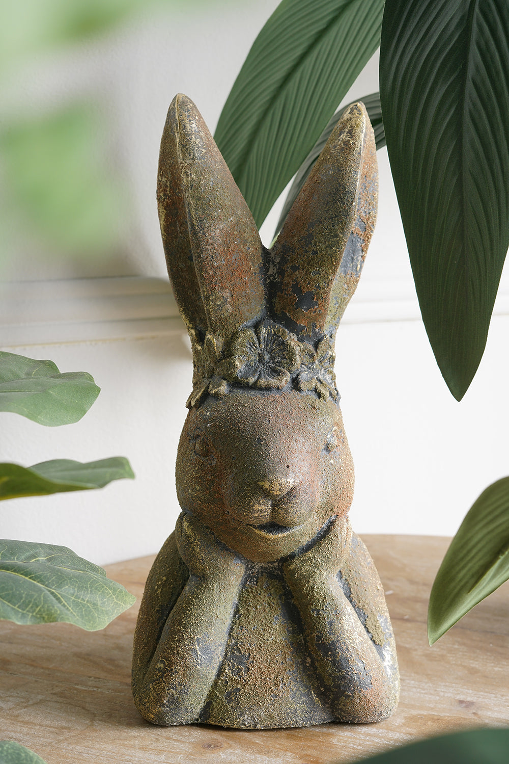 6.7x5.9x15.2" Antique Rabbit Figurine