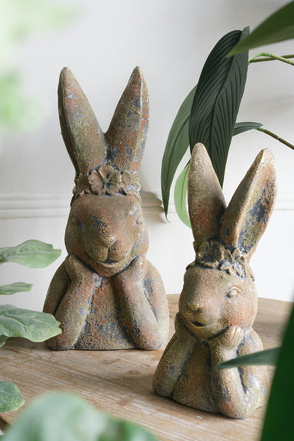 6.7x5.9x15.2" Antique Rabbit Figurine - image 8