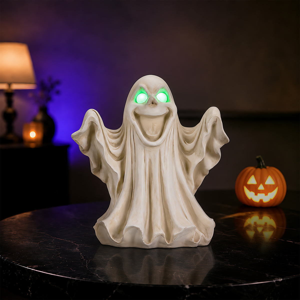 Halloween Ghost Figurine - LED Light Up with Glowing Eyes - image 14