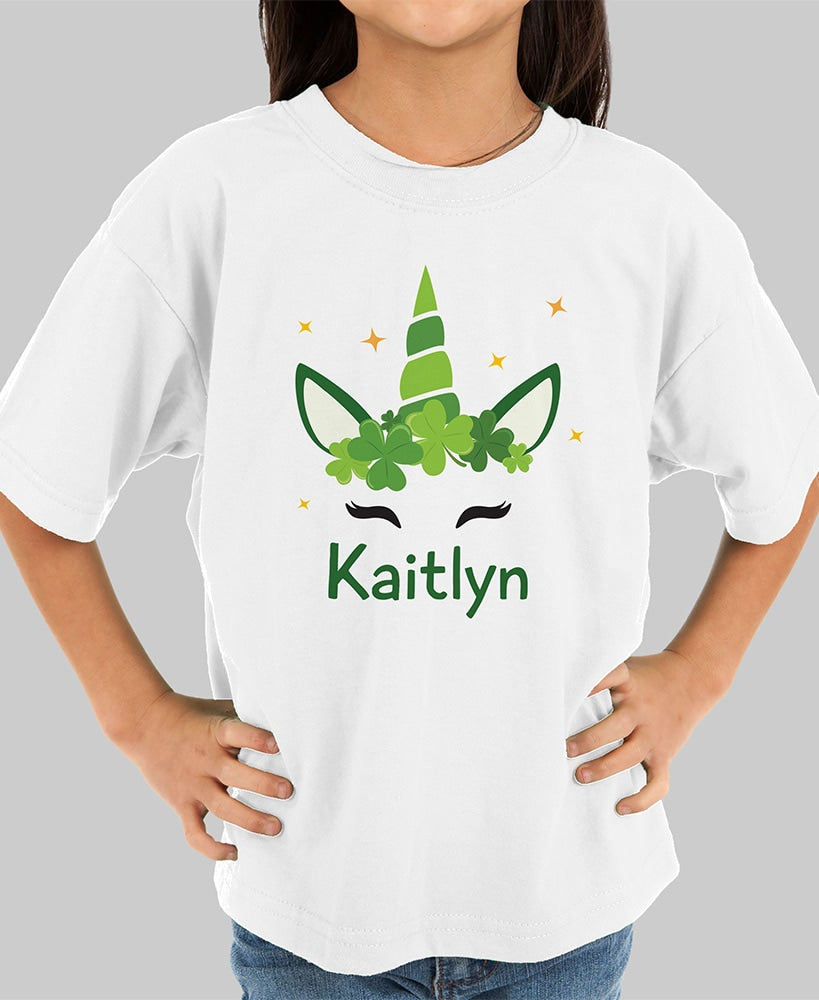Personalized Irish Unicorn Youth T-Shirt