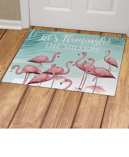 Personalized Flamingo Doormat or Garden Flag