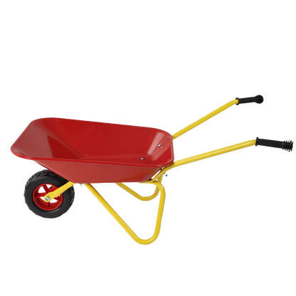Children's metal wheelbarrow, Maximum load capacity: 33LBS,children's heavy wheelbarrow, metal structure wheelbarrow, steel tray, can be used in gardens, loading leaves, soil, sand, etc. (red) - image 20