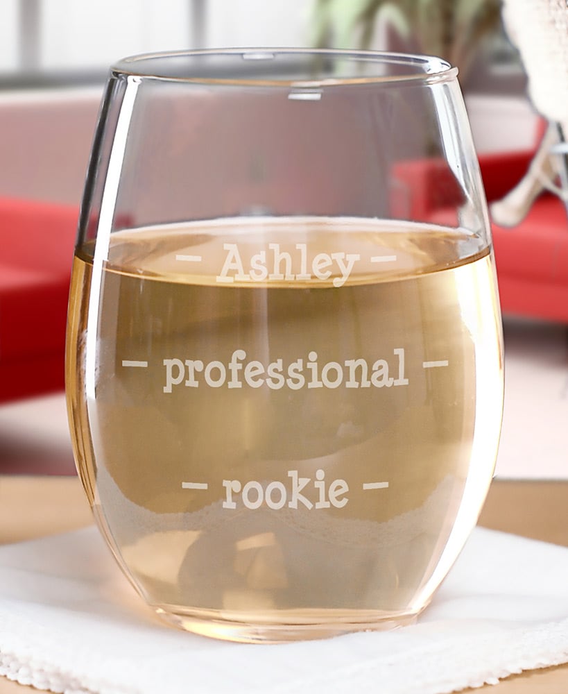 Personalized Humorous Stemless Wine Glass