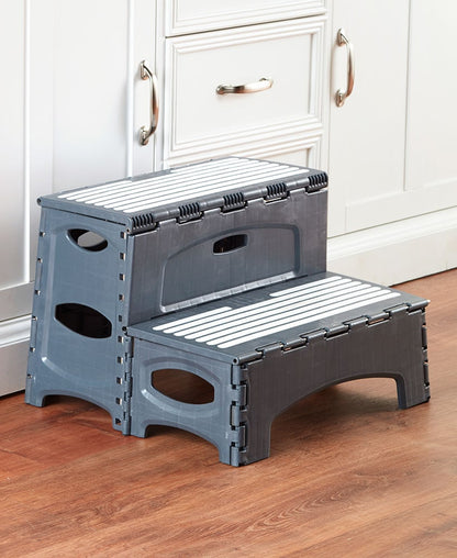 Folding 2-Step Stool for Adults, Non-Slip Collapsible 300 LBS. Capacity