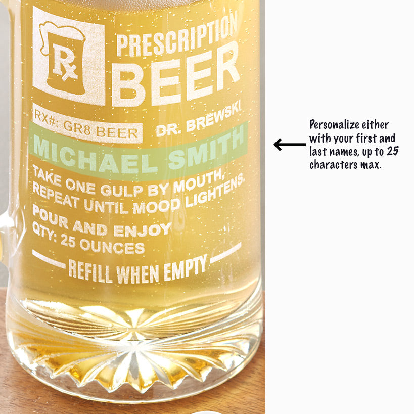 Personalized Prescription Wine Glass or Beer Mug