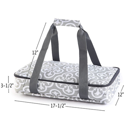 Insulated Casserole or Slow Cooker Travel Tote - Medallion or Damask