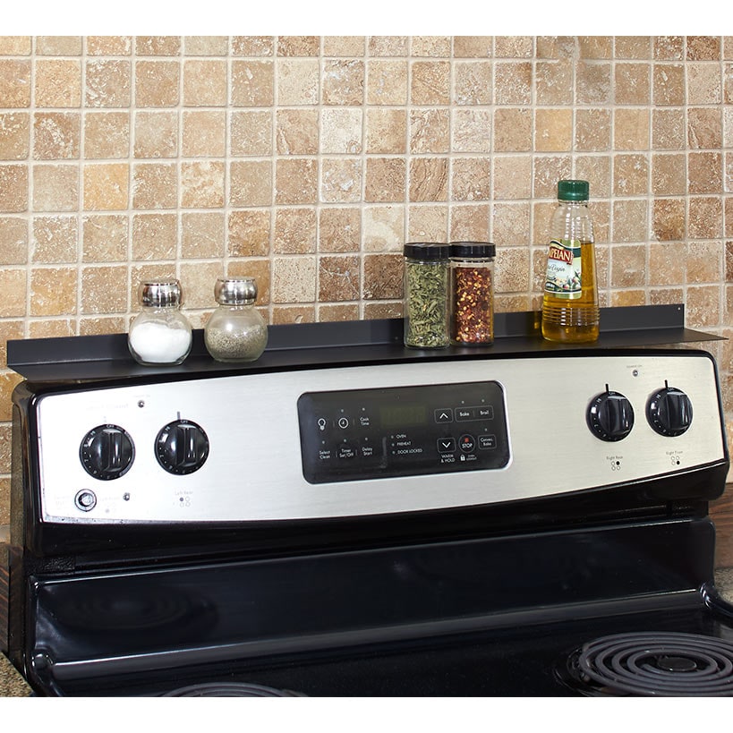 Magnetic Kitchen Stovetop Shelf Organizer - 30"L - Zero Installation#select-color_black