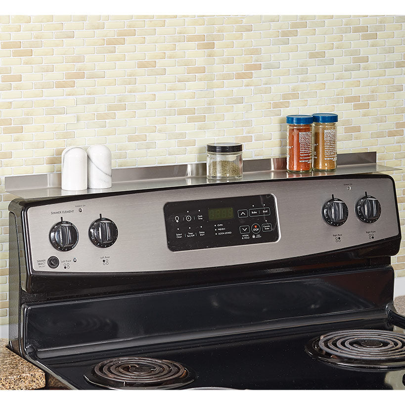 Magnetic Kitchen Stovetop Shelf Organizer - 30"L - Zero Installation#select-color_stainless-steel