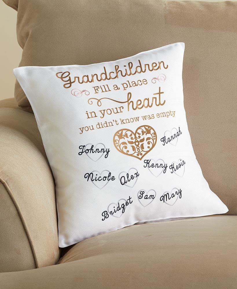 Personalized Grandchildren Sherpa Throw or Pillow