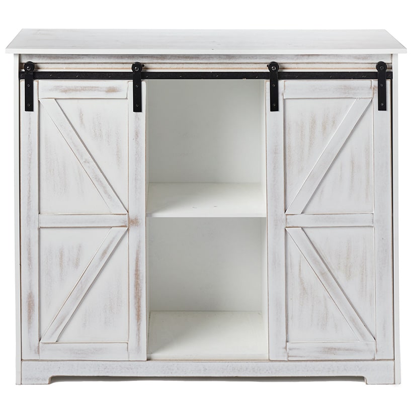 Kitchen Buffet Wooden Cabinet with Sliding Barn-Doors#select-color_antique-white