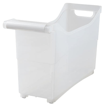 Storage Bin with Handle and Rolling Wheels for Kitchen Organization Plastic
