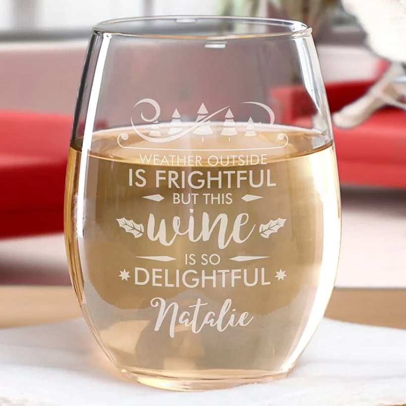Personalized Christmas Themed Wine Glasses#select-wine-glass_weather-is-frightful