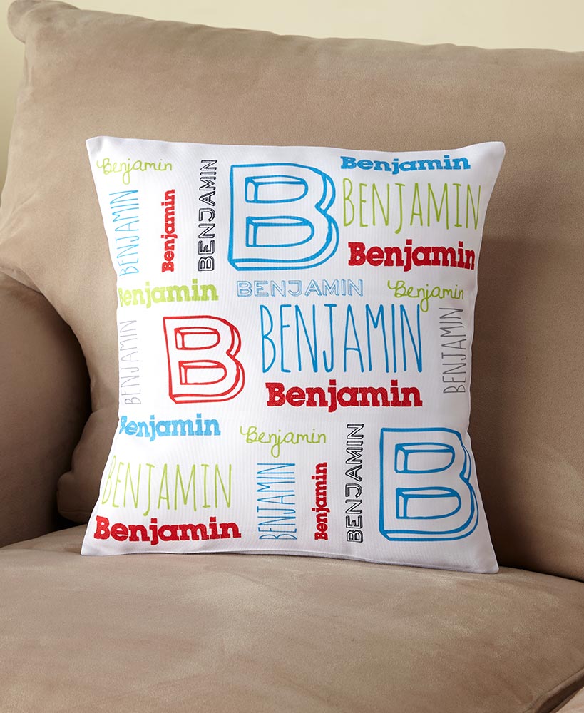 Personalized Kids' Name Art Sherpa Throw or Pillow
