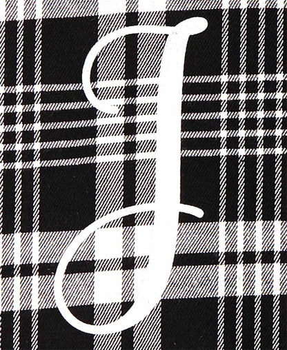 Monogram Plaid Tote Bag with Pockets