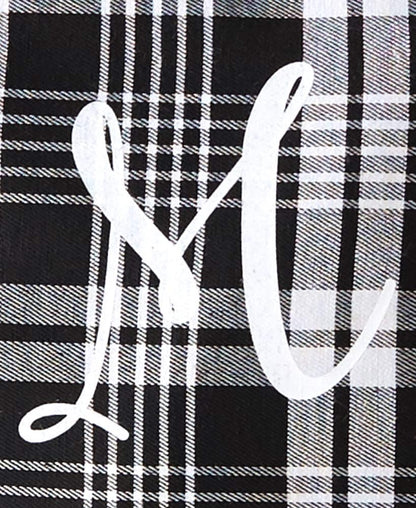 Monogram Plaid Tote Bag with Pockets