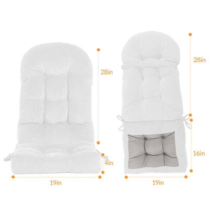 UV Resistant Indoor/Outdoor Chair Cushion - Waterproof Rocking & Adirondack Seat Pad with Elastic Back + 2 Anti-Slip Ties, Fade-Proof Design - image 9