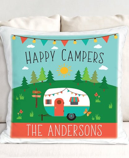 Personalized Happy Campers Sherpa Throw or Pillow