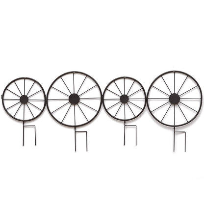 Rustic Wagon Wheel Planter or Fence for Outdoor Spaces