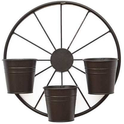 Rustic Wagon Wheel Planter or Fence for Outdoor Spaces