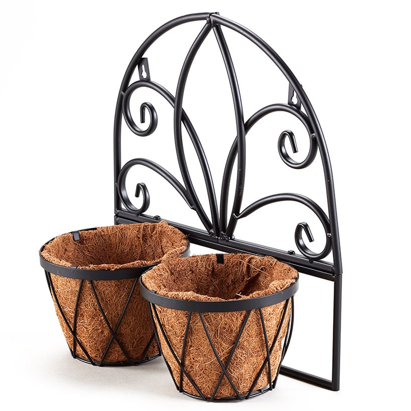Decorative Wall Planters with Coir Liners#select-color_black