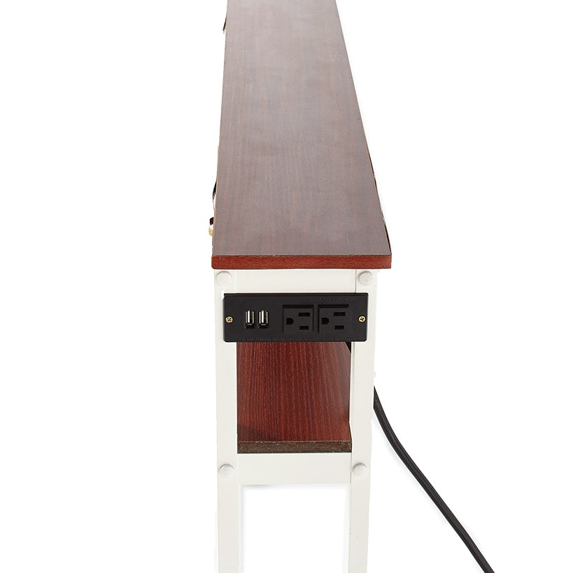 Behind-the-Sofa Long and Narrow Console Table with USB Port and Outlet#select-color_white