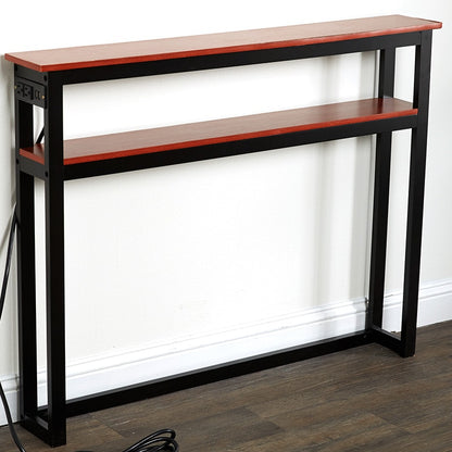 Behind-the-Sofa Long and Narrow Console Table with USB Port and Outlet