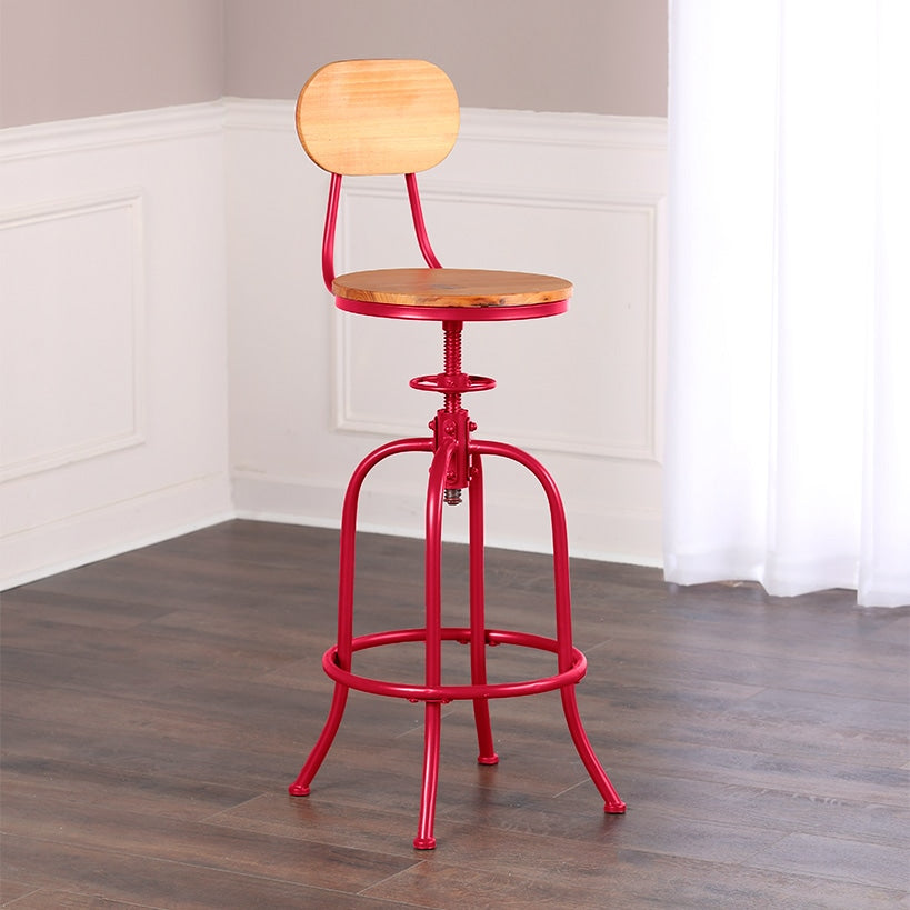 Adjustable Swivel Stool with Back#select-color_red