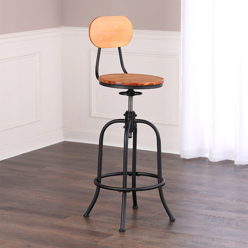 Adjustable Swivel Stool with Back#select-color_black