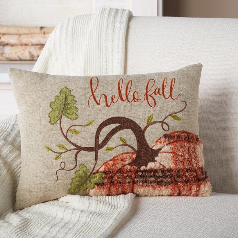 Autumn Plaid Accent Pillow#select-pillow_hello-fall