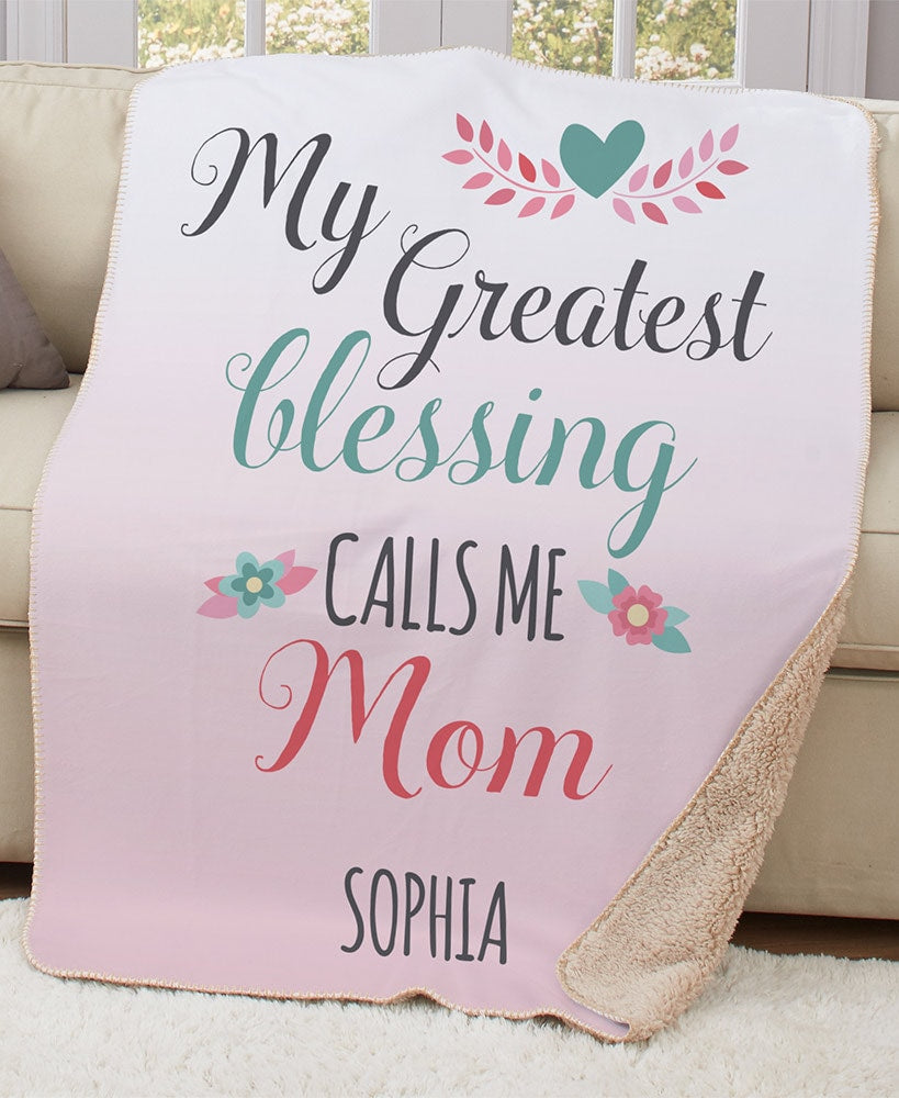 Personalized Mom Greatest Blessing Throw or Pillow#select-item_50"-x-60"-throw