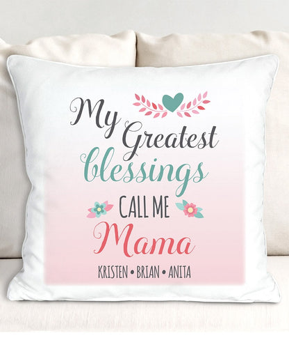 Personalized Mom Greatest Blessing Throw or Pillow