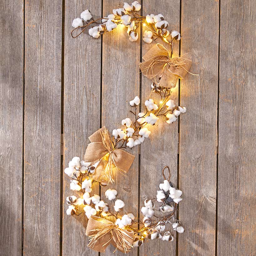 Country Cotton Boll Decor#select-item_garland