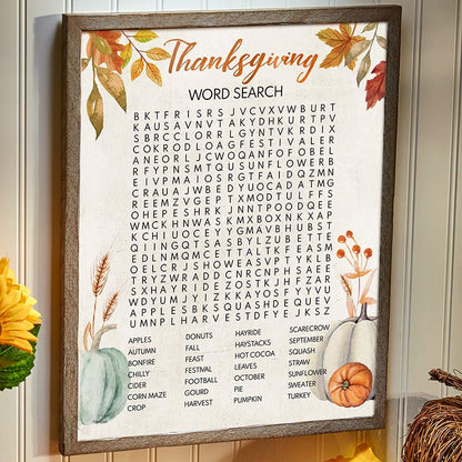 Thanksgiving Word Search Wall Art